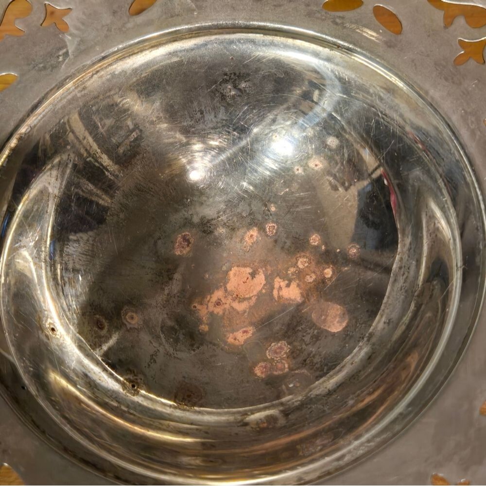 Vintage C & L Silver Plated EP on Copper English Pedestal Bowl, 6.5" - Picture 5 of 8